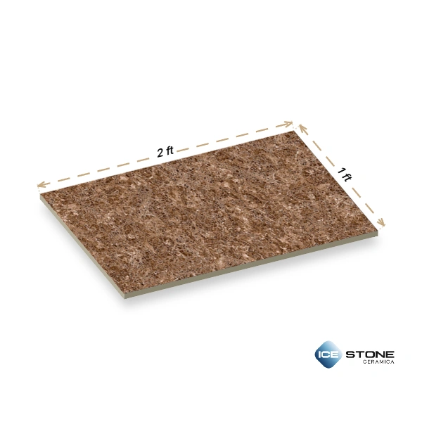 Coffee Brown Marble Stone Glossy Ceramic Wall Tile 1×2 ft – 1654-D - Image 3