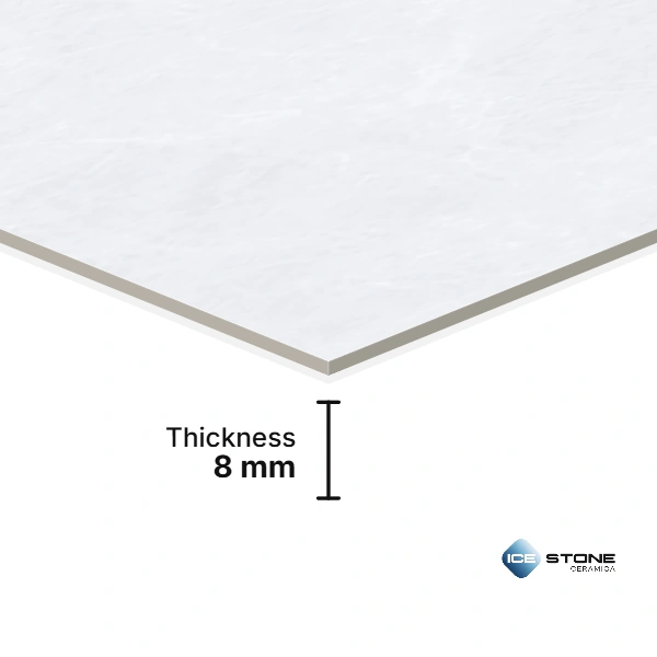 White Marble Plain Glossy Ceramic Wall Tile 1×2 ft – 1670-L - Image 2