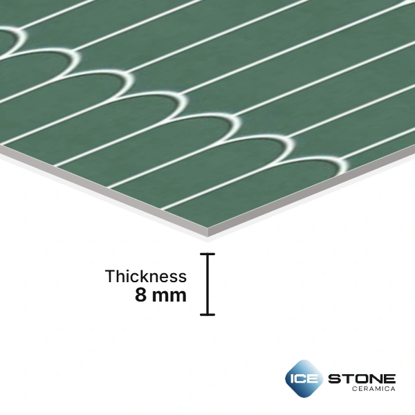 Green Vertical Scale Texture Glossy Subway Ceramic Wall Tile 1×2 ft – 174-DK - Image 5