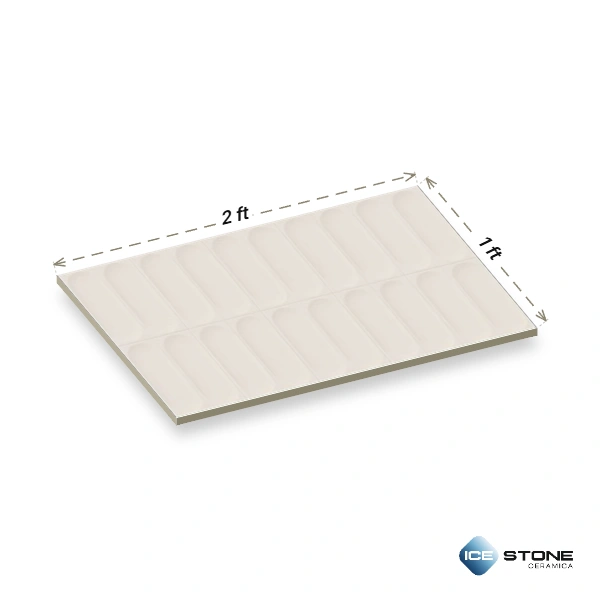 Ivory Arch Texture Glossy Subway Ceramic Wall Tile 1×2 ft – 182 - Image 5