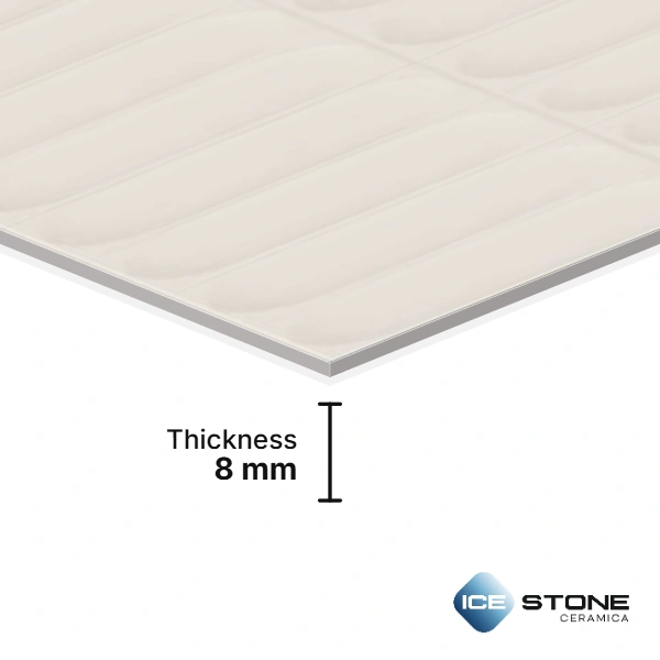 Ivory Arch Texture Glossy Subway Ceramic Wall Tile 1×2 ft – 182 - Image 4