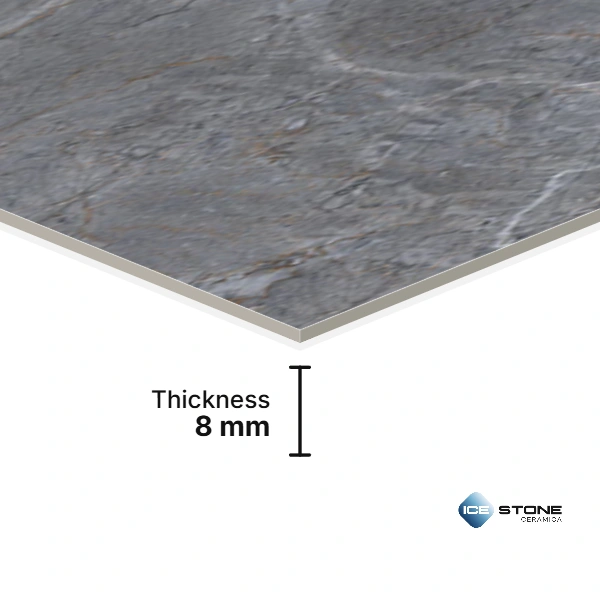 Grey Marble Plain Glossy Ceramic Wall Tile 1×2 ft – 1743-D - Image 2