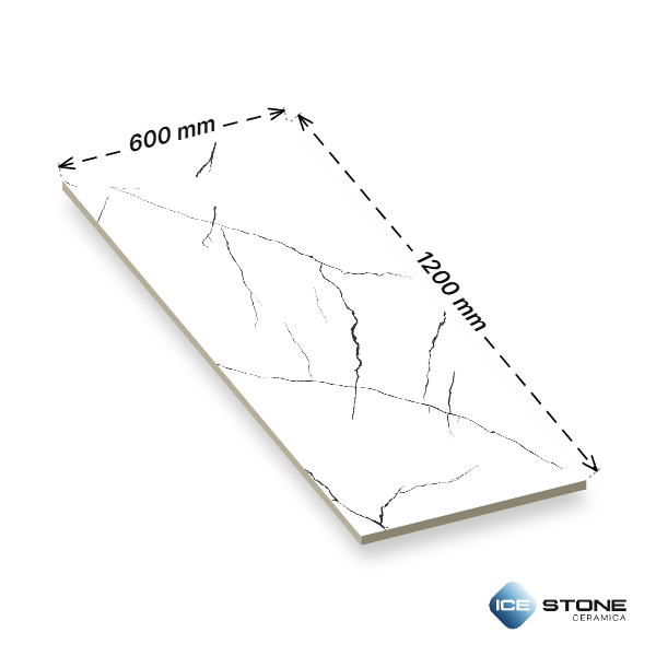 White Marble High Gloss Vitrified Floor and Wall Tile 2×4 ft – Ice White - Image 3