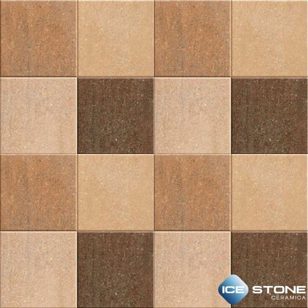 Brown Beige Geometric Matt Vitrified Parking Floor Tile 16×16 inch – 2002 - Image 3