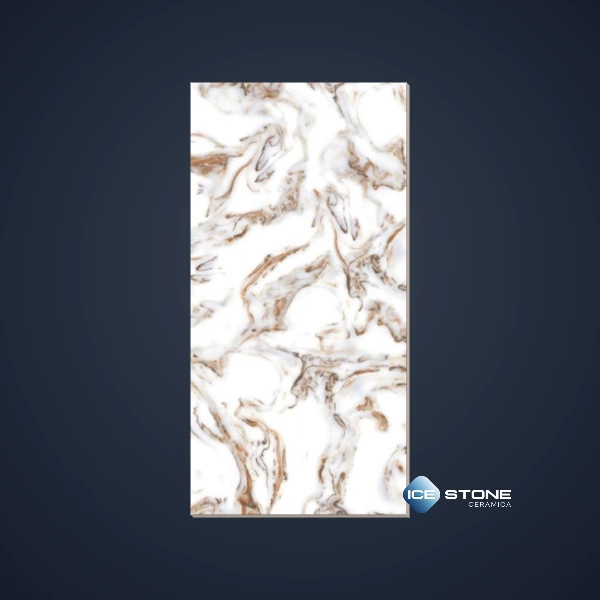 Brown White Marble Glossy Vitrified Floor and Wall Tile 2×4 ft – Burberry Brown - Image 2