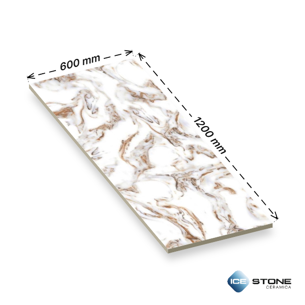 Brown White Marble Glossy Vitrified Floor and Wall Tile 2×4 ft – Burberry Brown - Image 3