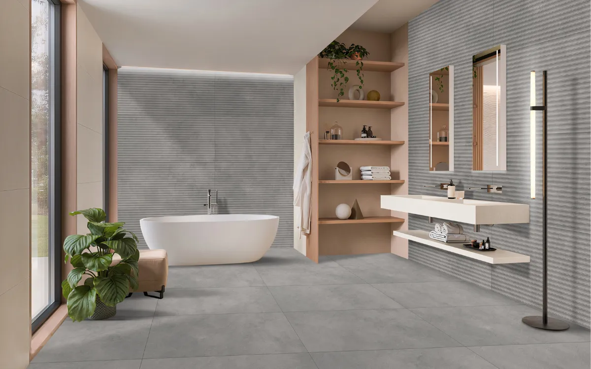 Metallica Grey Matt Floor and Wall Tile 2x4 ft - Image 2