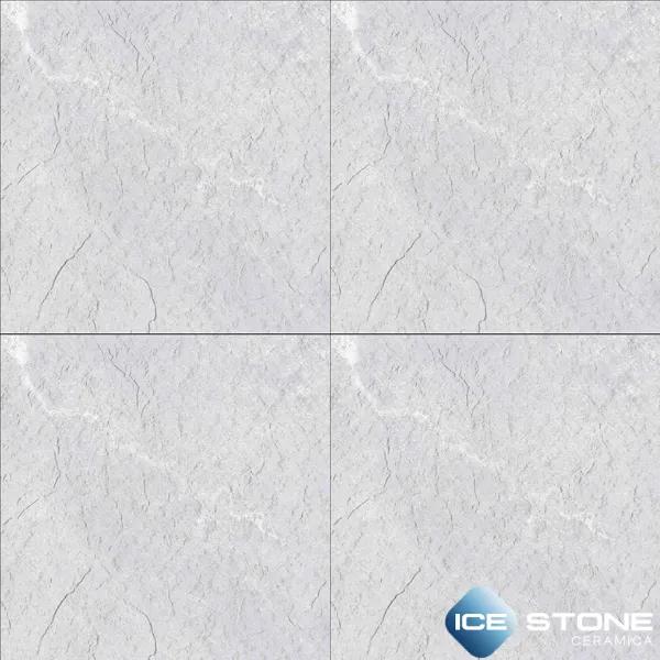 Light Grey Cracked Stone Texture Matt Vitrified Parking Tile 2x2 ft - Slate 104 LT - Image 2