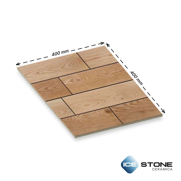 Natural Beige Wooden Plank Pattern Matt Vitrified Parking Floor Tile 16×16 inch – 3002 - Image 4