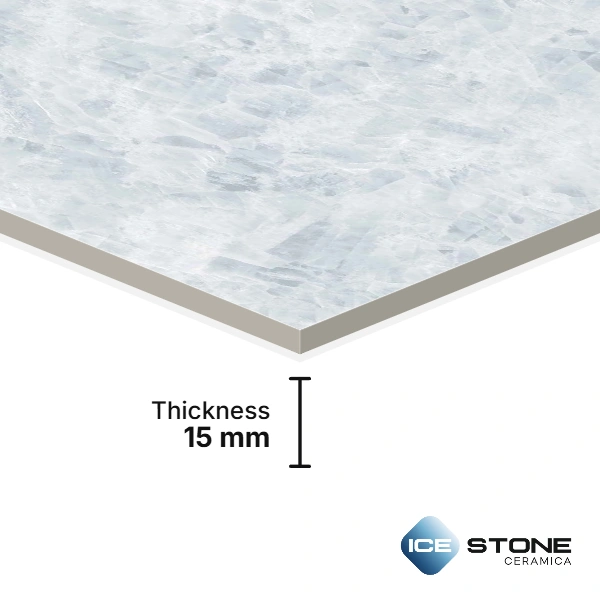 Crystal Aqua Marble Glossy Vitrified Floor And Wall Slab Tile 1200x1800mm