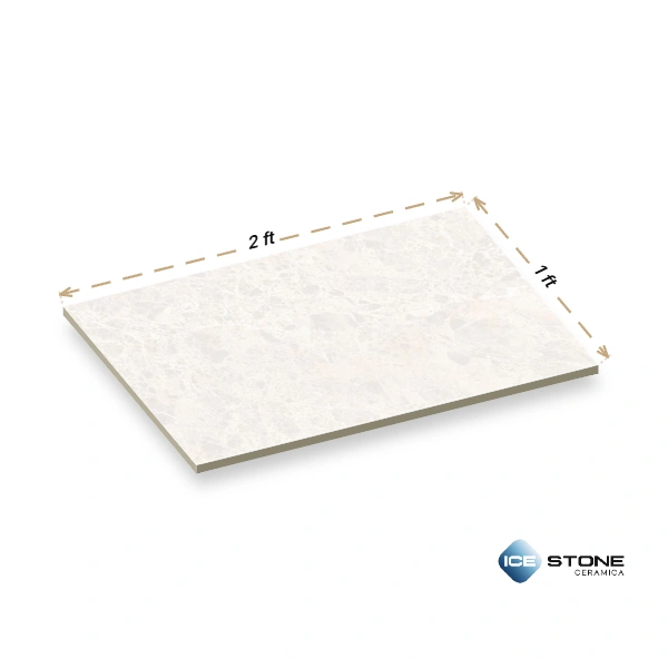 Ivory Marble Plain Glossy Ceramic Wall Tile 1×2 ft – 1850-L - Image 3