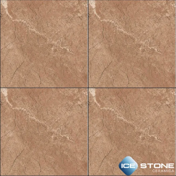 Brown Cracked Stone Texture Matt Vitrified Parking Tile 2x2 ft - Slate 105 DK - Image 2