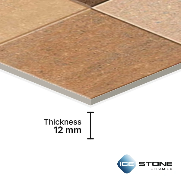 Brown Beige Geometric Matt Vitrified Parking Floor Tile 16×16 inch – 2002 - Image 4