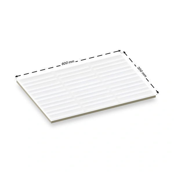 White Texture Glossy Ceramic Wall Tile 1x2 ft - 101 - Image 3