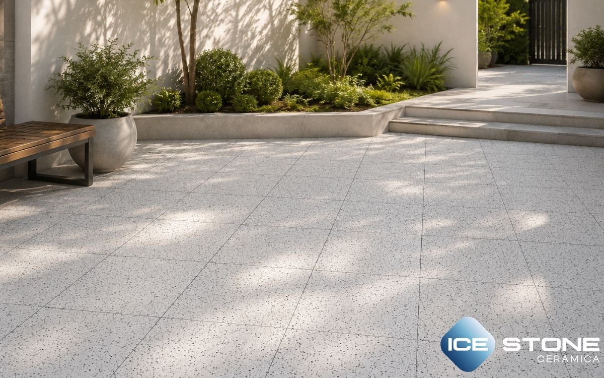 White Speckled Texture Matt Vitrified Parking Floor Tile 16×16 inch – 3010 - Image 2
