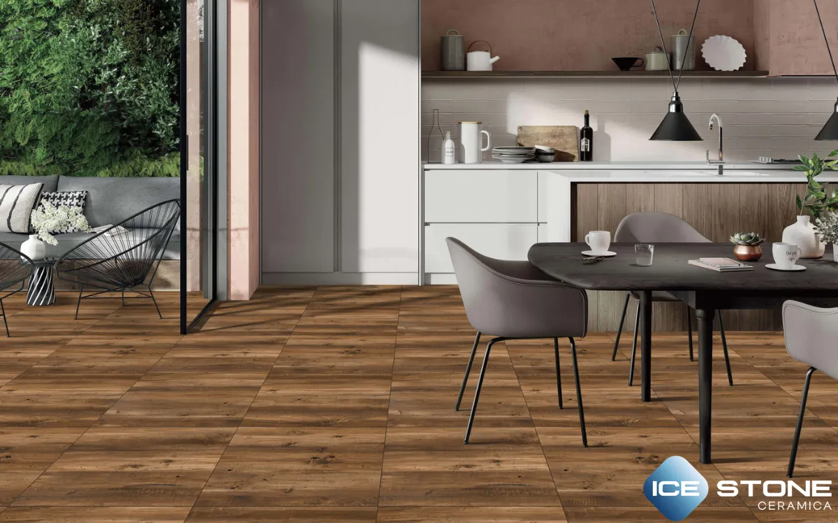 Dark Brown Rustic Wood Texture Matt Porcelain Wall And Floor Tile 2×2 ft – 1065 - Image 2