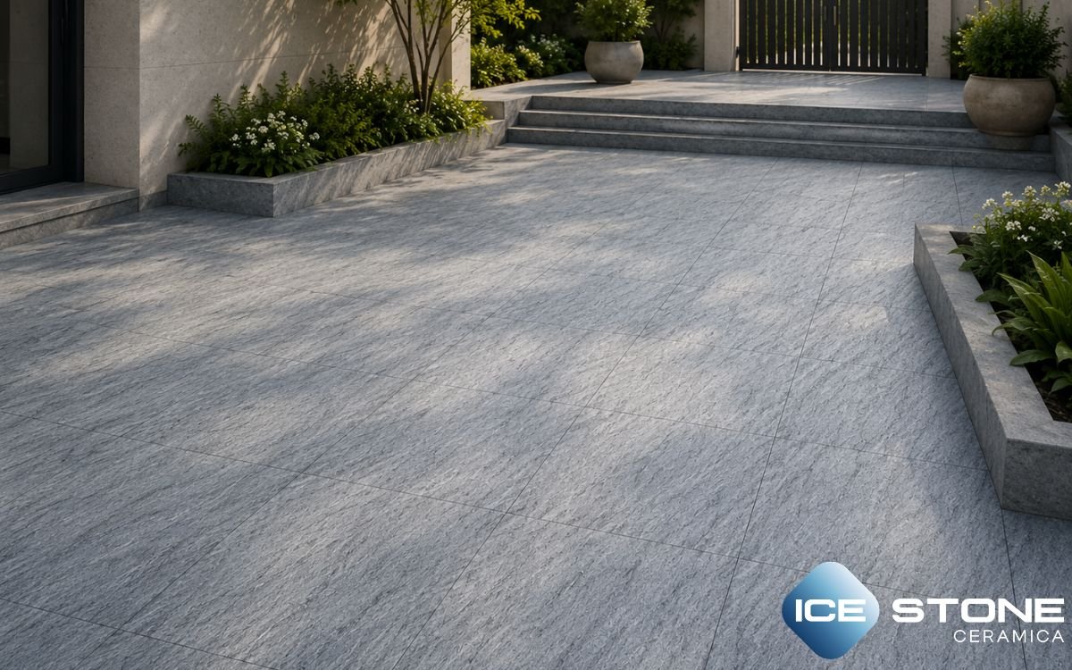 Grey Natural Stone Texture Matt Vitrified Parking Floor Tile 16×16 inch – 3601-D - Image 2