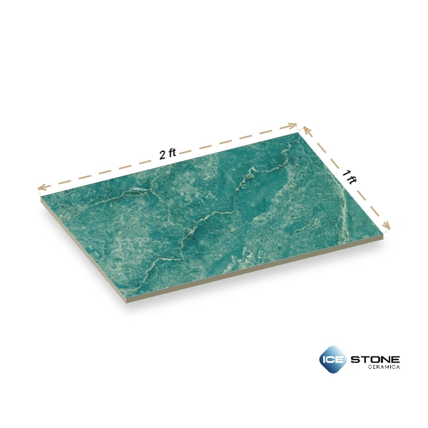 Teal Green Marble Texture Glossy Ceramic Wall Tile 1×2 ft – 1989-D - Image 3