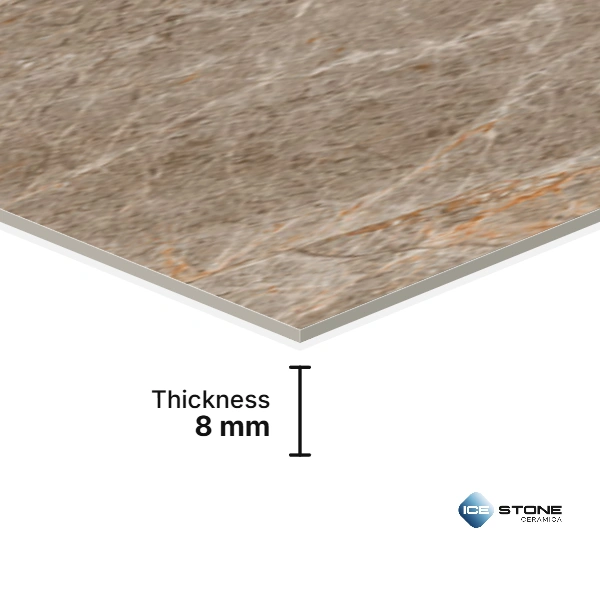 Taupe Brown Marble Glossy Ceramic Wall Tile 1×2 ft – 1990-D - Image 2