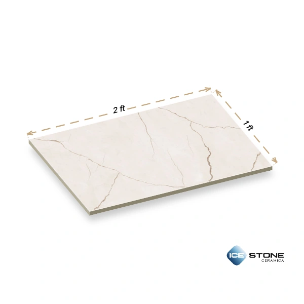 Ivory Gold Vein Marble Luster Ceramic Wall Tile 1×2 ft – 10013-LT - Image 3
