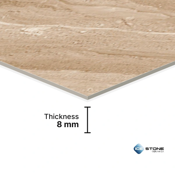 BeigeBrown Marble Plain Glossy Ceramic Wall Tile 1×2 ft – 1643-D - Image 2