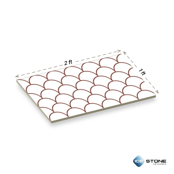 White Fish Scale Texture Glossy Subway Ceramic Wall Tile 1×2 ft – 145-LT - Image 4