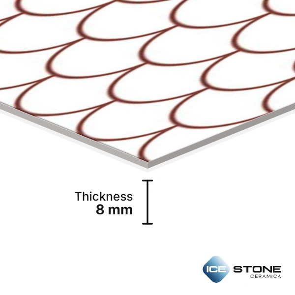 White Fish Scale Texture Glossy Subway Ceramic Wall Tile 1×2 ft – 145-LT - Image 3