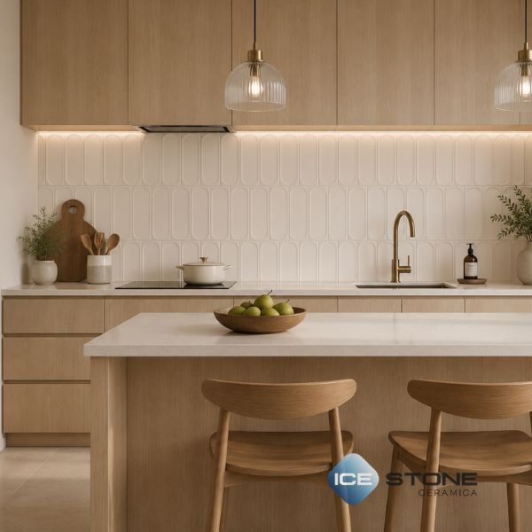 Ivory Arch Texture Glossy Subway Ceramic Wall Tile 1×2 ft – 182 - Image 2