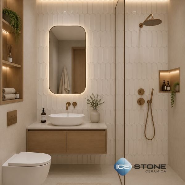 Ivory Arch Texture Glossy Subway Ceramic Wall Tile 1×2 ft – 182 - Image 6
