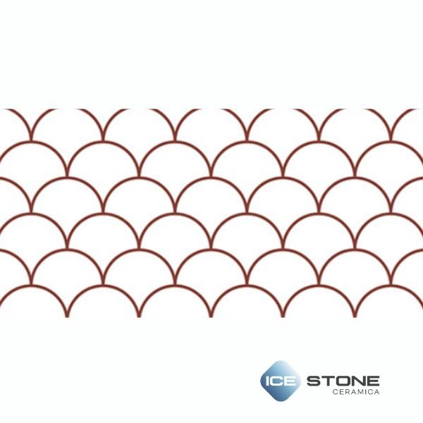 White Fish Scale Texture Glossy Subway Ceramic Wall Tile 1×2 ft – 145-LT - Image 5