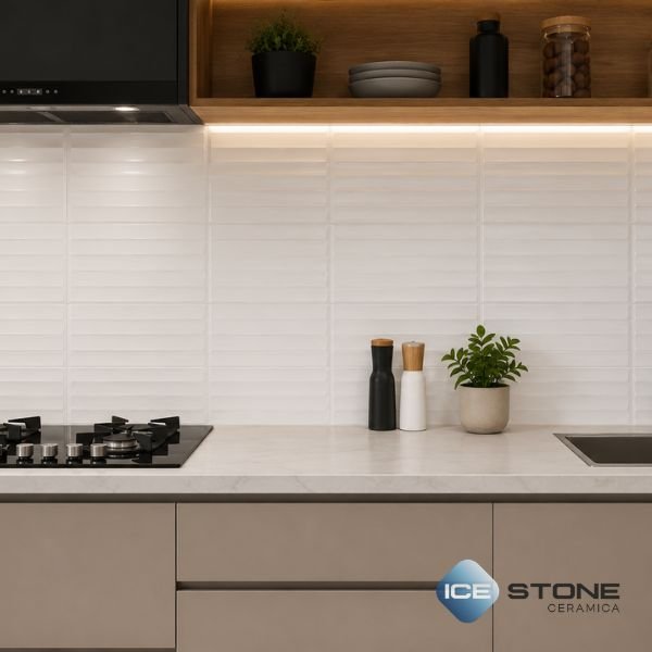 White Texture Glossy Ceramic Wall Tile 1x2 ft - 101 - Image 5