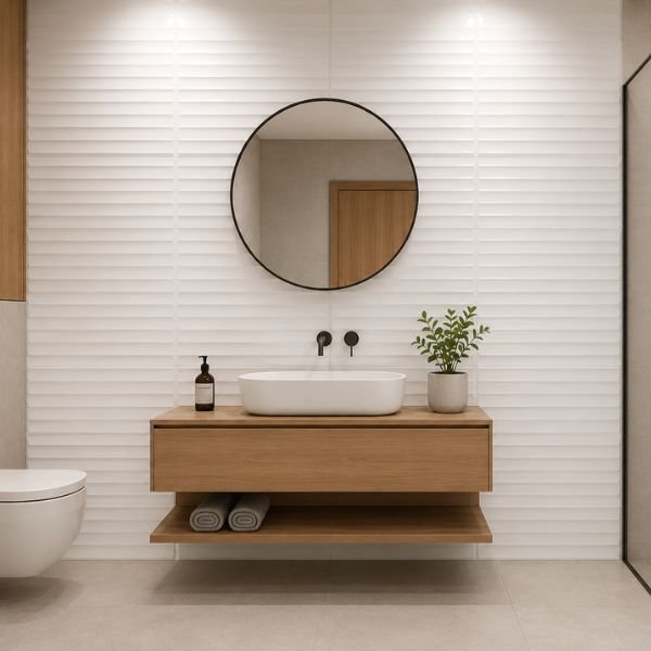 White Texture Glossy Ceramic Wall Tile 1x2 ft - 101 - Image 2
